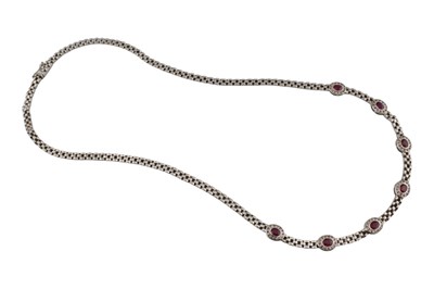 Lot 340 - 18CT GOLD RUBY & DIAMOND COLLAR NECKLACE
