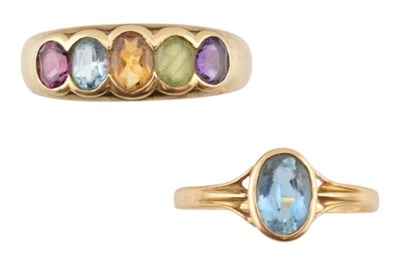 Lot 486 - TWO 9CT GOLD & GEM SET RINGS