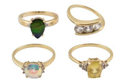 Lot 369 - COLLECTION OF HALLMARKED 9CT GOLD & GEM SET RINGS