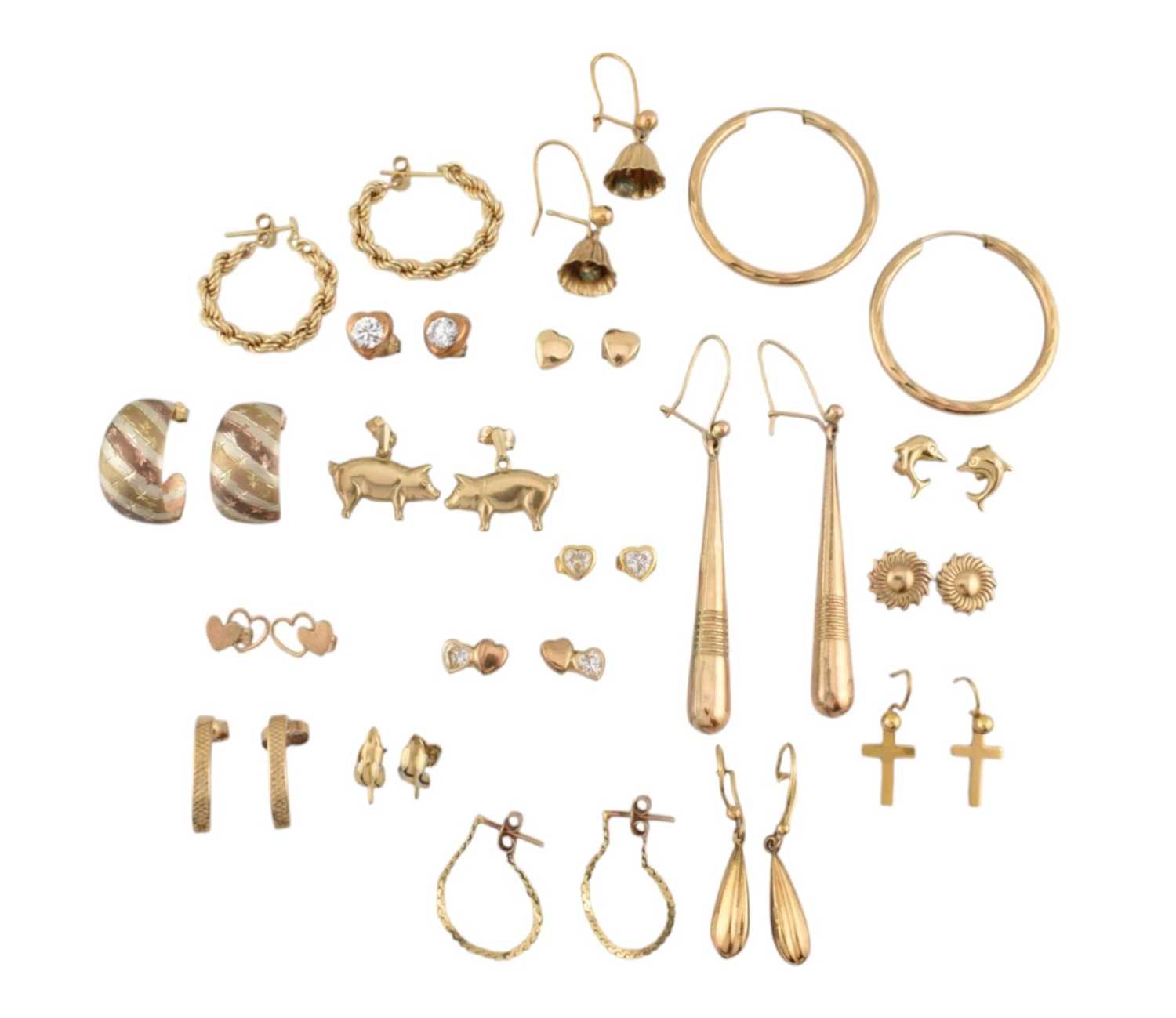 Lot 101 - LARGE COLLECTION OF 9CT GOLD & YELLOW METAL EARRINGS