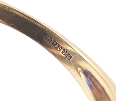 Lot 100 - HALLMARKED 18CT GOLD SAPPHIRE & DIAMOND HALF HOOP RING