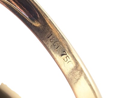 Lot 100 - HALLMARKED 18CT GOLD SAPPHIRE & DIAMOND HALF HOOP RING