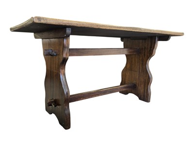 Lot 867 - EARLY 20TH CENTURY ARTS & CRAFTS SOLID OAK REFECTORY DINING TABLE