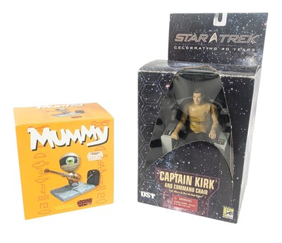 Lot 567 - STAR TREK - CAPTAIN KIRK AND COMMAND CHAIR WITH MUMMY FIGURE