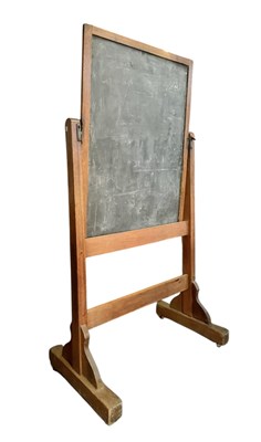 Lot 319 - LARGE EARLY 20TH CENTURY MAHOGANY FRAMED REVERSIBLE SCHOOL BLACKBOARD