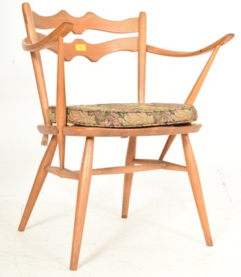 Lot 87 - ERCOL - MODEL 493 - MID CENTURY 1960S BEECH & ELM ELBOW CHAIR