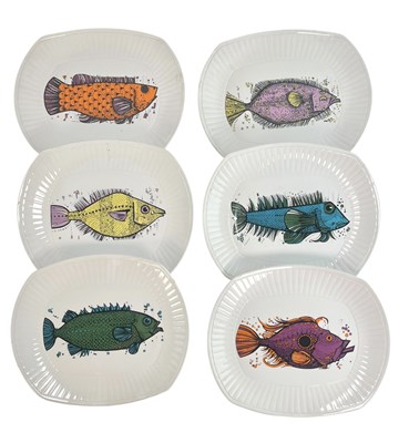 Lot 23 - WASHINGTON POTTERY - AQUARIUS - SET OF SIX DINING PLATES