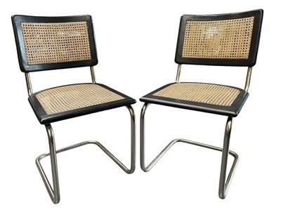 Lot 283 - PAIR OF MID CENTURY ITALIAN CANTILEVER DINING CHAIRS