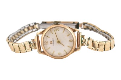 Lot 341 - 9CT GOLD CASED TISSOT LADIES WRIST WATCH
