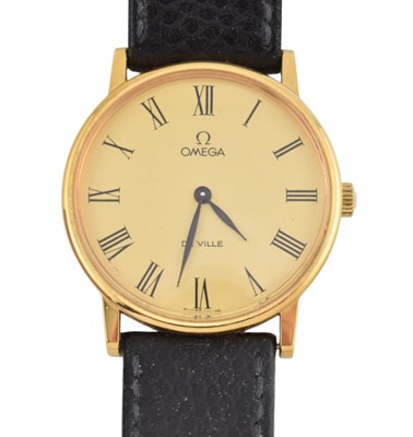 Lot 216 - OMEGA DE VILLE YELLOW METAL GENTLEMANS WRISTWATCH