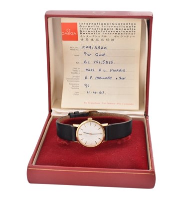 Lot 250 - 1960S 9CT GOLD OMEGA WRISTWATCH