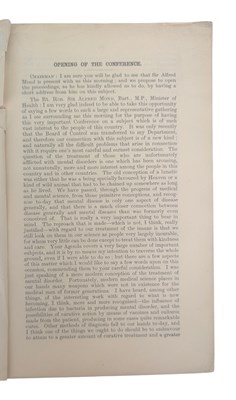 Lot 96 - PAMPHLET - 1922 LUNACY REFORM, REPORT OF THE PROCEEDINGS OF THE CONFERENCE