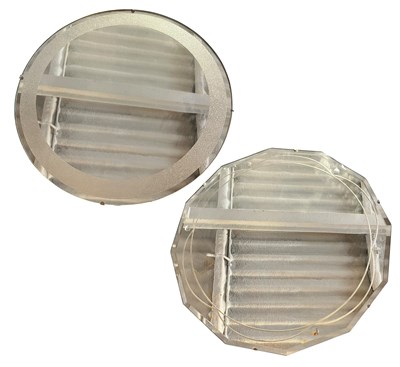 Lot 173 - TWO MID 20TH CENTURY 1950S GEOMETRICALLY ETCHED MIRRORS