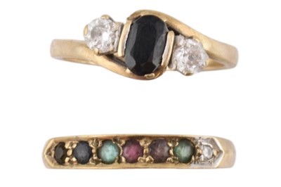 Lot 338 - TWO HALLMARKED 9CT GEM SET RINGS DEAREST & THREE STONE