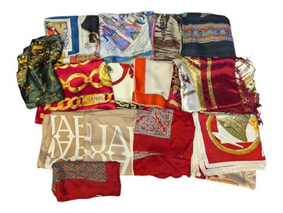 Lot 480 - COLLECTION OF VINTAGE 20TH CENTURY DESIGNER SILK SCARVES