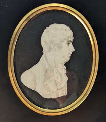 Lot 22 - PAIR OF 19TH CENTURY WATERCOLOUR ON IVORY MINIATURE PORTRAITS OF HUSBAND & WIFE