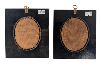 Lot 22 - PAIR OF 19TH CENTURY WATERCOLOUR ON IVORY MINIATURE PORTRAITS OF HUSBAND & WIFE