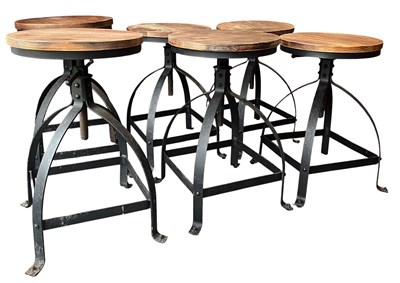 Lot 196 - SET OF SIX CONTEMPORARY CAFE OR DINING STOOLS