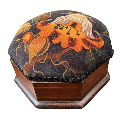 Lot 471 - VICTORIAN 19TH CENTURY MAHOGANY & HOUSE OF HACKNEY UPHOLSTERED STOOL