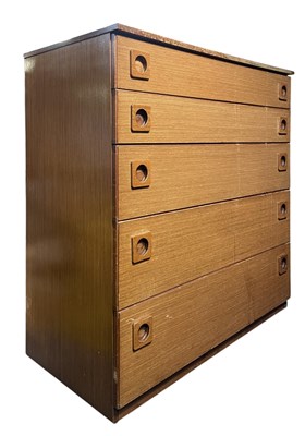 Lot 337 - SCHREIBER - MID CENTURY TEAK CHEST OF DRAWERS