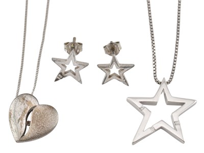 Lot 402 - TWO HOT DIAMONDS PENDANT NECKLACES & EARRINGS