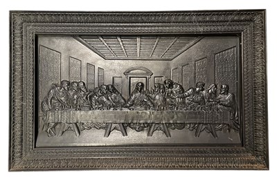 Lot 533 - COALBROOKDALE CAST IRON PLAQUE OF DA VINCI'S LAST SUPPER IN ORNATE FRAME