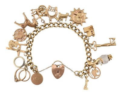 Lot 49 - 1960S 9CT GOLD CHARM BRACELET
