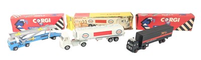 Lot 32 - DIECAST - VINTAGE DINKY TOYS 945 A.E.C. FUEL TANKER ESSO & x2 CORGI