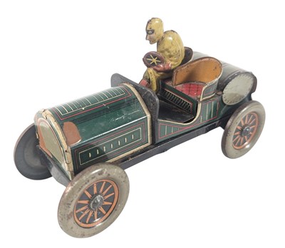 Lot 34 - TINPLATE - J. L. HESS TIN TOY CLOCKWORK FLIRT RACER CAR