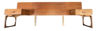 Lot 436 - BENNETT FOR G PLAN - QUADRILLE RANGE - 1960S TEAK HEADBOARD & BEDSIDES