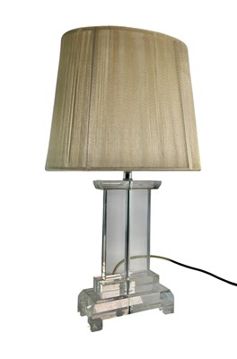 Lot 348 - MODERN, CLEAR PERSPEX TABLE LAMP LIGHT