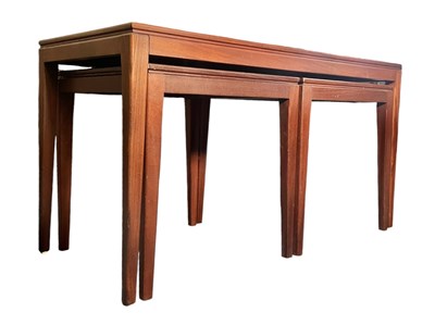 Lot 457 - BRITISH MODERN DESIGN - MID CENTURY TEAK WOOD COFFEE TABLE NEST