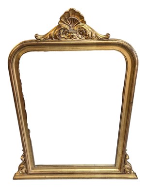 Lot 923 - FRENCH LOUIS XV STYLE GILT PAINTED MANTEL MIRROR