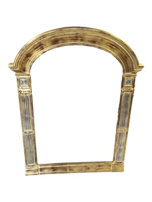Lot 922 - FRENCH EMPIRE STYLE CONTEMPORARY GILT PAINTED OVERMANTEL MIRROR