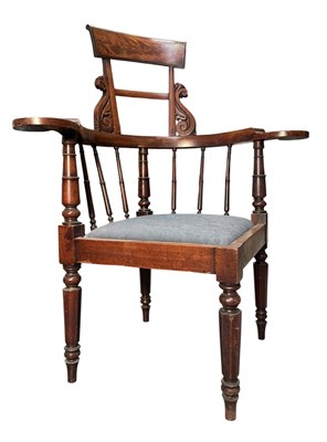 Lot 642 - 19TH CENTURY VICTORIAN FRUITWOOD CORNER ARMCHAIR