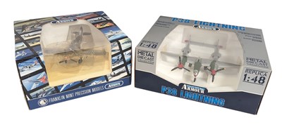 Lot 169 - DIECAST - x2 BOXED 1/48 FRANKLIN MINT COLLECTION ARMOUR MODEL PLANES