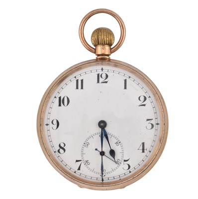 Lot 38 - 1920S SWISS HALLMARKED 9CT GOLD OPEN FACE POCKET WATCH