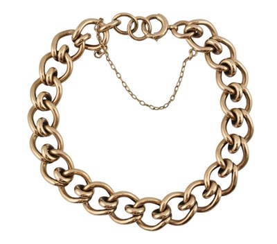 Lot 97 - 1960S HALLMARKED 9CT GOLD GOURMETTE CURB LINK CHAIN BRACELET
