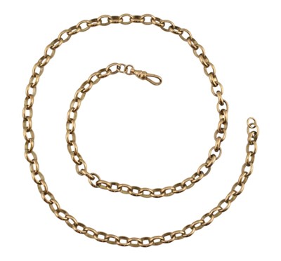 Lot 63 - HALLMARKED 9CT GOLD ROLO CHAIN LINK NECKLACE