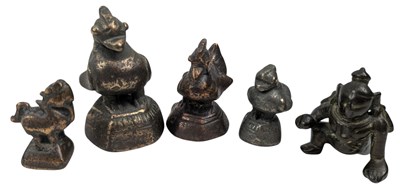 Lot 91 - COLLECTION OF FOUR OPIUM WEIGHTS IN FORM OF A DUCK 19/20世纪 缅甸鸦片称