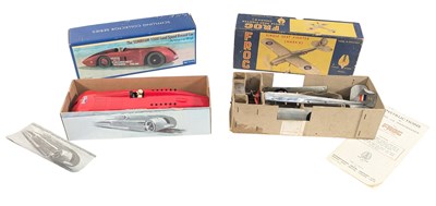 Lot 94 - TINPLATE TOYS - BOXED SCHYLLING SUNBEAM 1000 & FROG FIGHTER PLANE
