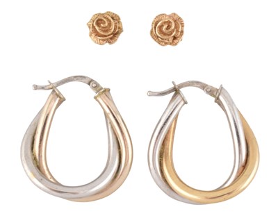 Lot 31 - TWO PAIRS OF 9CT GOLD EARRINGS