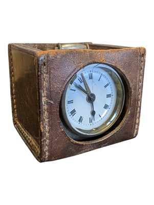 Lot 233 - EARLY 20TH CENTURY FRENCH WHITE METAL CARRIAGE CLOCK