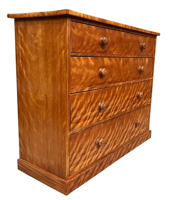 Lot 545 - VINTAGE 20TH CENTURY SATIN BIRCH WOOD CHEST OF DRAWERS