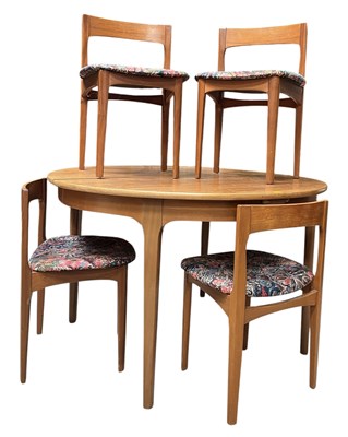 Lot 495 - NATHAN FURNITURE - RETRO MID CENTURY TEAK EXTENDING DINING TABLE & 4 CHAIRS