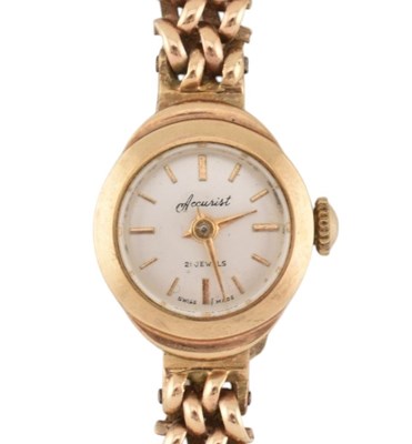 Lot 284 - HALLMARKED 1950S/60S ACCURIST 9CT GOLD WRISTWATCH