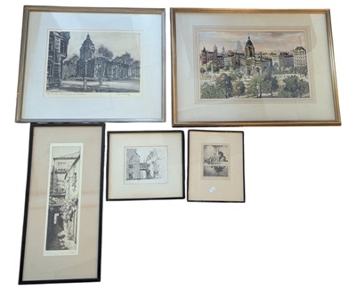 Lot 229 - COLLECTION OF SIGNED FRAMED & GLAZED ETCHINGS