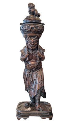 Lot 227 - REPRODUCTION CAST CLAD BRONZE JAPANESE ONI STATUE