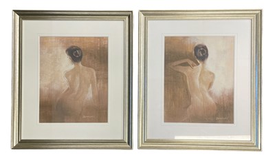 Lot 29 - D V THOMAS - THE WIGHT STUDIOS - PAIR OF NUDE PRINTS "REVERIE" & "COMPOSURE"
