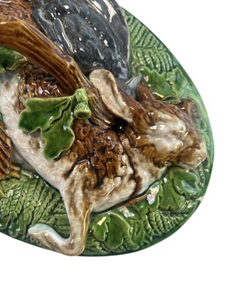 Lot 28 - MINTON 19TH CENTURY MAJOLICA GAME PIE DISH & COVER